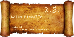 Kafka Elemér névjegykártya