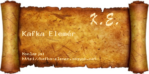 Kafka Elemér névjegykártya